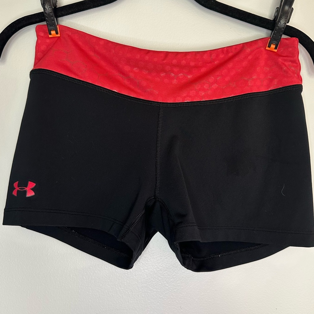 Under Armour Black & Red Compression Athletic Shorts (S)